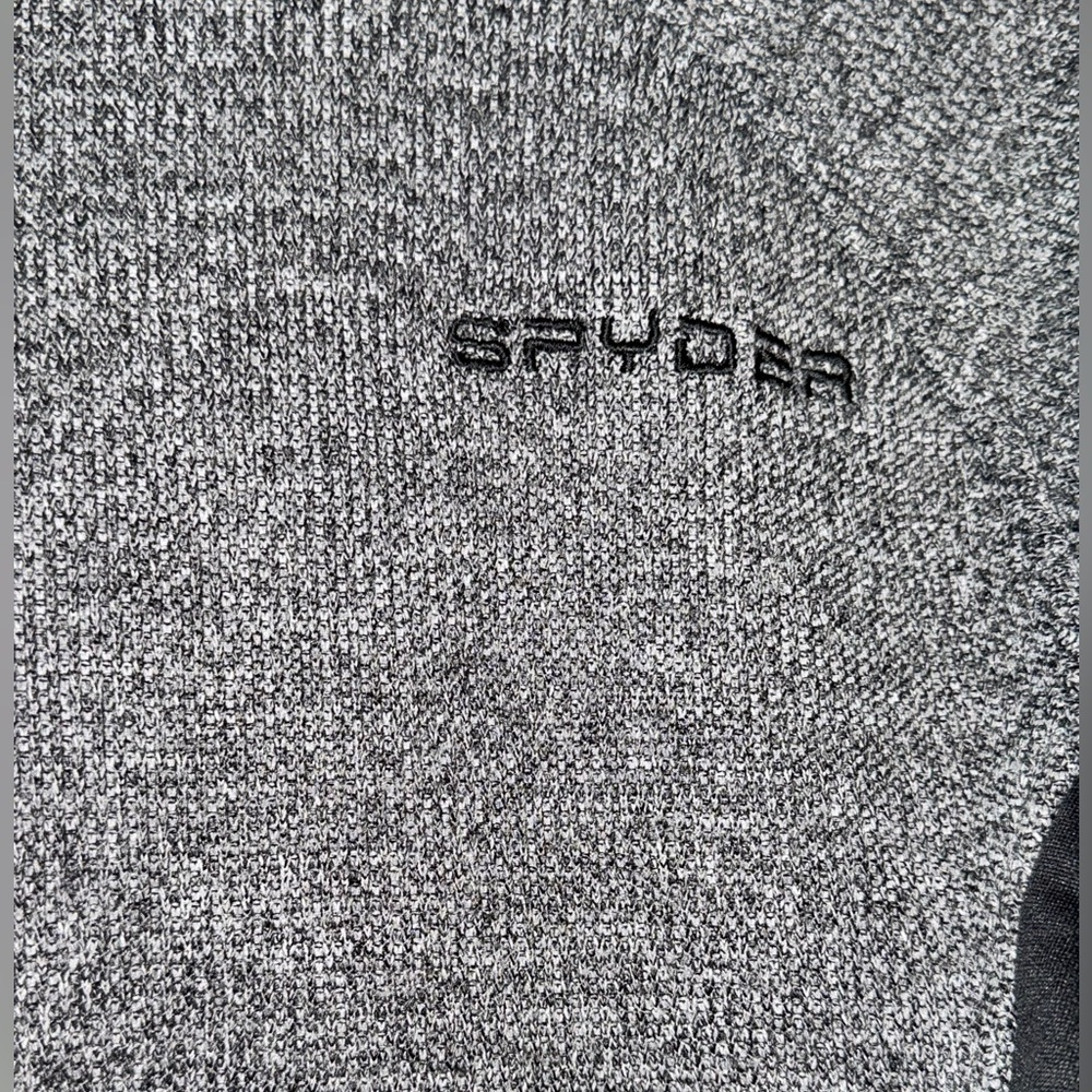 Spyder Men's Charcoal and Black Zip-Up Sweater - Picture 6 of 6